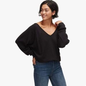 NWT Free People Black Santa Clara Thermal Long Sleeve
